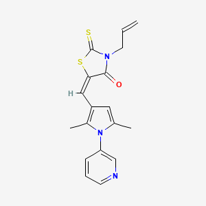 molecular formula C18H17N3OS2 B5117119 (5E)-5-{[2,5-DIMETHYL-1-(PYRIDIN-3-YL)-1H-PYRROL-3-YL]METHYLIDENE}-3-(PROP-2-EN-1-YL)-2-SULFANYLIDENE-1,3-THIAZOLIDIN-4-ONE 