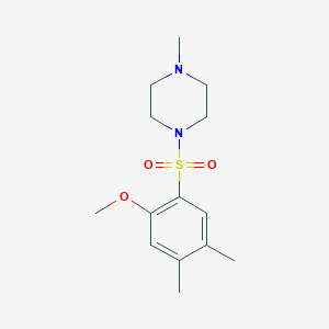 molecular formula C14H22N2O3S B511713 1-[(2-Methoxy-4,5-dimethylphenyl)sulfonyl]-4-methylpiperazine CAS No. 914619-06-0