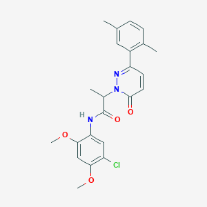 molecular formula C23H24ClN3O4 B5117425 N-(5-chloro-2,4-dimethoxyphenyl)-2-[3-(2,5-dimethylphenyl)-6-oxopyridazin-1(6H)-yl]propanamide 