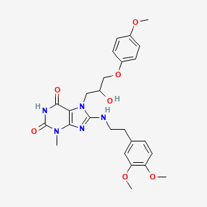 molecular formula C26H31N5O7 B5117429 8-[2-(3,4-Dimethoxyphenyl)ethylamino]-7-[2-hydroxy-3-(4-methoxyphenoxy)propyl]-3-methylpurine-2,6-dione 