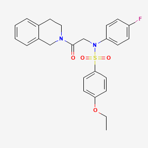 molecular formula C25H25FN2O4S B5117473 N-[2-(3,4-dihydro-1H-isoquinolin-2-yl)-2-oxoethyl]-4-ethoxy-N-(4-fluorophenyl)benzenesulfonamide 