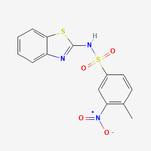 molecular formula C14H11N3O4S2 B5117495 N-(1,3-benzothiazol-2-yl)-4-methyl-3-nitrobenzenesulfonamide 