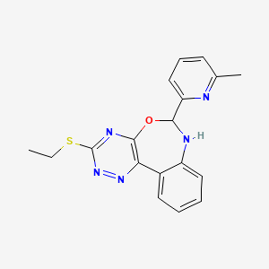 molecular formula C18H17N5OS B5117597 3-Ethylsulfanyl-6-(6-methylpyridin-2-yl)-6,7-dihydro-[1,2,4]triazino[5,6-d][3,1]benzoxazepine 