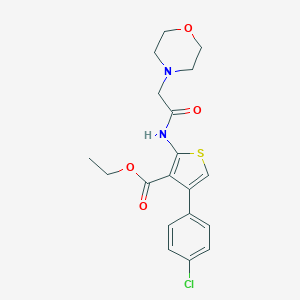 molecular formula C19H21ClN2O4S B511767 Ethyl 4-(4-chlorophenyl)-2-(2-morpholinoacetamido)thiophene-3-carboxylate CAS No. 327105-78-2