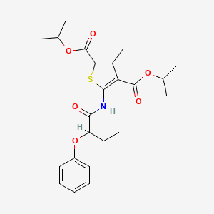 molecular formula C23H29NO6S B5117777 Dipropan-2-yl 3-methyl-5-[(2-phenoxybutanoyl)amino]thiophene-2,4-dicarboxylate 