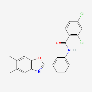 2,4-dichloro-N-[5-(5,6-dimethyl-1,3-benzoxazol-2-yl)-2-methylphenyl]benzamide