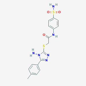 2-{[4-amino-5-(4-methylphenyl)-4H-1,2,4-triazol-3-yl]sulfanyl}-N-[4-(aminosulfonyl)phenyl]acetamide