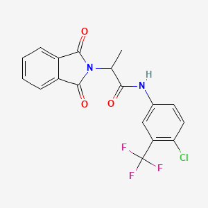 molecular formula C18H12ClF3N2O3 B5117930 N-[4-chloro-3-(trifluoromethyl)phenyl]-2-(1,3-dioxo-1,3-dihydro-2H-isoindol-2-yl)propanamide 