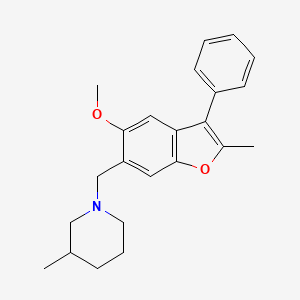 1-[(5-methoxy-2-methyl-3-phenyl-1-benzofuran-6-yl)methyl]-3-methylpiperidine