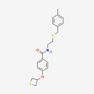 molecular formula C20H23NO2S2 B5117967 N-[2-[(4-methylphenyl)methylsulfanyl]ethyl]-4-(thietan-3-yloxy)benzamide 