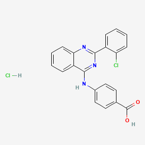 molecular formula C21H15Cl2N3O2 B5117992 4-{[2-(2-chlorophenyl)-4-quinazolinyl]amino}benzoic acid hydrochloride 