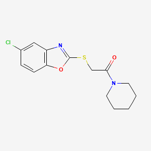 5-chloro-2-{[2-oxo-2-(1-piperidinyl)ethyl]thio}-1,3-benzoxazole