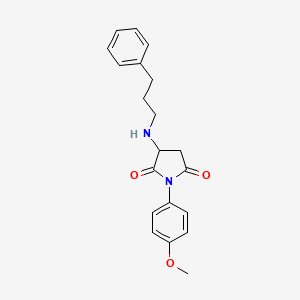 molecular formula C20H22N2O3 B5118035 1-(4-METHOXYPHENYL)-3-[(3-PHENYLPROPYL)AMINO]DIHYDRO-1H-PYRROLE-2,5-DIONE 