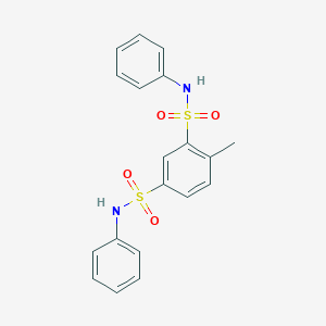 molecular formula C19H18N2O4S2 B5118070 4-methyl-1-N,3-N-diphenylbenzene-1,3-disulfonamide 