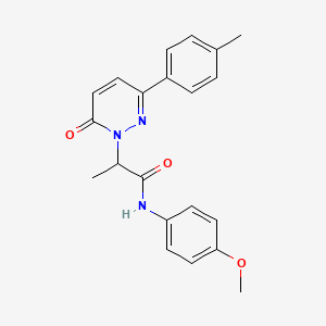 molecular formula C21H21N3O3 B5118078 N-(4-methoxyphenyl)-2-[3-(4-methylphenyl)-6-oxopyridazin-1(6H)-yl]propanamide 