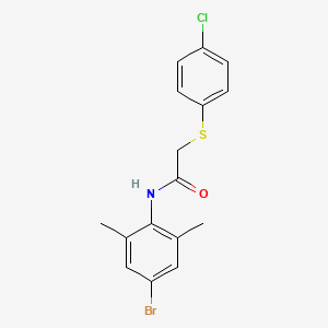 molecular formula C16H15BrClNOS B5118086 N-(4-bromo-2,6-dimethylphenyl)-2-(4-chlorophenyl)sulfanylacetamide 