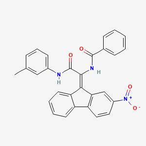molecular formula C29H21N3O4 B5118150 N-[(1Z)-2-(3-methylanilino)-1-(2-nitrofluoren-9-ylidene)-2-oxoethyl]benzamide 