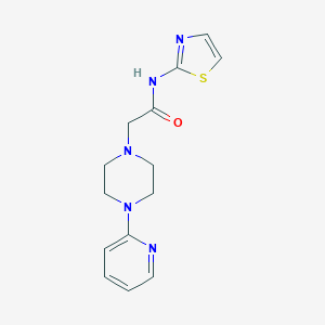 1-Pyrazineacetamide, hexahydro-4-(2-pyridinyl)-N-(2-thiazolyl)-