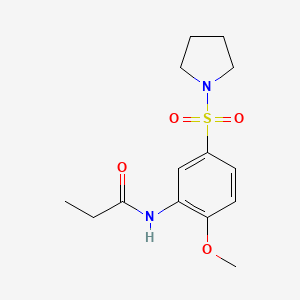 molecular formula C14H20N2O4S B5118264 N-(2-methoxy-5-pyrrolidin-1-ylsulfonylphenyl)propanamide 