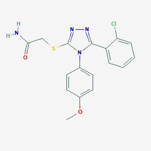 B511827 2-[[5-(2-Chlorophenyl)-4-(4-methoxyphenyl)-1,2,4-triazol-3-yl]sulfanyl]acetamide CAS No. 733795-57-8