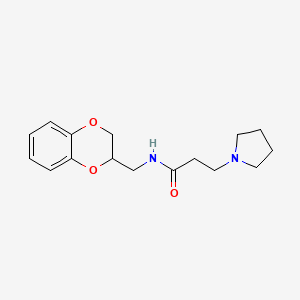 molecular formula C16H22N2O3 B5118281 N-(2,3-dihydro-1,4-benzodioxin-3-ylmethyl)-3-pyrrolidin-1-ylpropanamide 