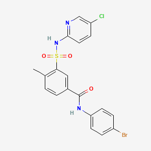 molecular formula C19H15BrClN3O3S B5118403 N-(4-bromophenyl)-3-[(5-chloropyridin-2-yl)sulfamoyl]-4-methylbenzamide 