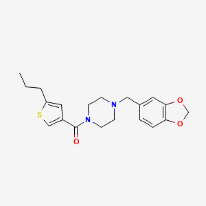 molecular formula C20H24N2O3S B5118713 [4-(1,3-BENZODIOXOL-5-YLMETHYL)PIPERAZINO](5-PROPYL-3-THIENYL)METHANONE 