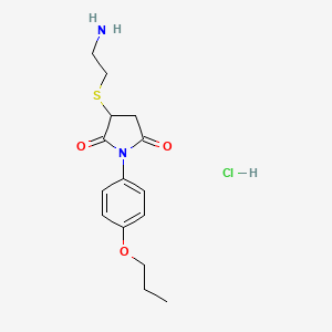 molecular formula C15H21ClN2O3S B5118737 3-(2-aminoethylsulfanyl)-1-(4-propoxyphenyl)pyrrolidine-2,5-dione;hydrochloride 