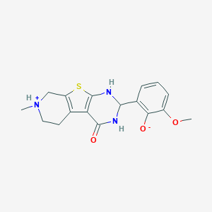 molecular formula C17H19N3O3S B511893 2-Methoxy-6-(11-methyl-3-oxo-8-thia-4,6-diaza-11-azoniatricyclo[7.4.0.02,7]trideca-1(9),2(7)-dien-5-yl)phenolate CAS No. 499208-57-0