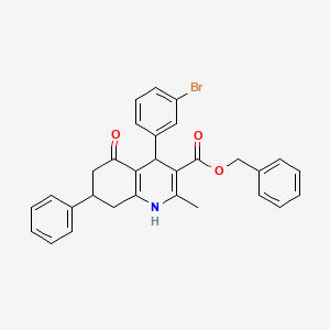 molecular formula C30H26BrNO3 B5118972 Benzyl 4-(3-bromophenyl)-2-methyl-5-oxo-7-phenyl-1,4,5,6,7,8-hexahydroquinoline-3-carboxylate 