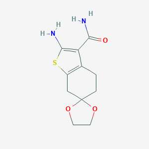 2-amino-4,7-dihydro-5H-spiro[1-benzothiophene-6,2'-[1,3]dioxolane]-3-carboxamide