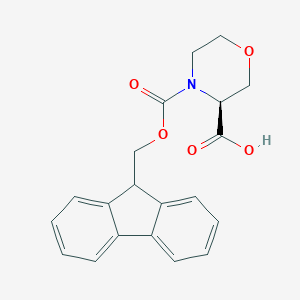 molecular formula C20H19NO5 B051190 (S)-4-(((9H-Fluoren-9-yl)methoxy)carbonyl)morpholine-3-carboxylic acid CAS No. 281655-37-6