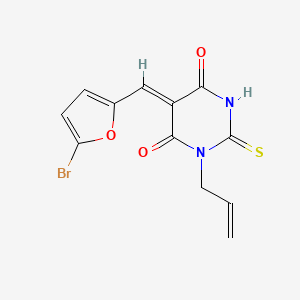 molecular formula C12H9BrN2O3S B5119063 (5Z)-5-[(5-bromofuran-2-yl)methylidene]-1-(prop-2-en-1-yl)-2-thioxodihydropyrimidine-4,6(1H,5H)-dione 