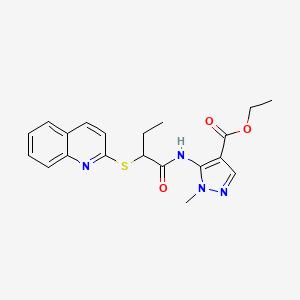 molecular formula C20H22N4O3S B5119085 Ethyl 1-methyl-5-(2-quinolin-2-ylsulfanylbutanoylamino)pyrazole-4-carboxylate 