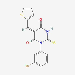 molecular formula C15H9BrN2O2S2 B5119122 (5E)-1-(3-bromophenyl)-2-sulfanylidene-5-(thiophen-2-ylmethylidene)-1,3-diazinane-4,6-dione 