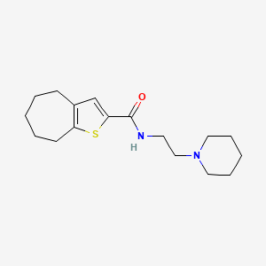 molecular formula C17H26N2OS B5119188 N-[2-(PIPERIDIN-1-YL)ETHYL]-4H5H6H7H8H-CYCLOHEPTA[B]THIOPHENE-2-CARBOXAMIDE 