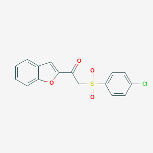 molecular formula C16H11ClO4S B511920 1-(1-Benzofuran-2-yl)-2-[(4-chlorophenyl)sulfonyl]ethanone CAS No. 1040710-46-0