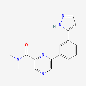 molecular formula C16H15N5O B5119202 N,N-dimethyl-6-[3-(1H-pyrazol-5-yl)phenyl]pyrazine-2-carboxamide 