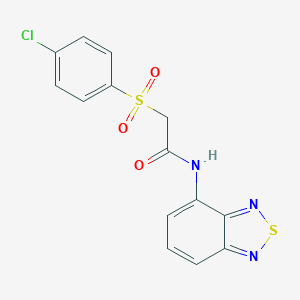molecular formula C14H10ClN3O3S2 B511921 N-(2,1,3-benzothiadiazol-4-yl)-2-[(4-chlorophenyl)sulfonyl]acetamide CAS No. 1040708-73-3