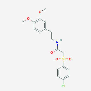 molecular formula C18H20ClNO5S B511922 2-[(4-chlorophenyl)sulfonyl]-N-[2-(3,4-dimethoxyphenyl)ethyl]acetamide CAS No. 3476-82-2