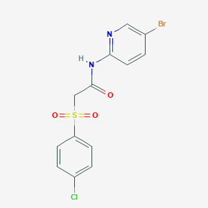 molecular formula C13H10BrClN2O3S B511927 N-(5-bromopyridin-2-yl)-2-[(4-chlorophenyl)sulfonyl]acetamide CAS No. 1040690-91-2