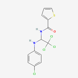 molecular formula C13H10Cl4N2OS B5119285 THIOPHENE-2-CARBOXYLIC ACID (2,2,2-TRICHLORO-1-(4-CL-PHENYLAMINO)-ETHYL)-AMIDE 