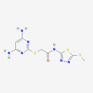 2-[(4,6-diaminopyrimidin-2-yl)sulfanyl]-N-[5-(methylsulfanyl)-1,3,4-thiadiazol-2-yl]acetamide