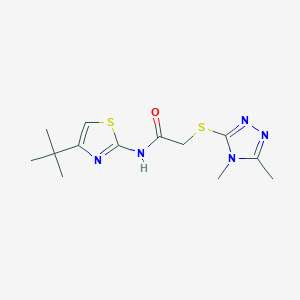 molecular formula C13H19N5OS2 B511939 N-(4-tert-butyl-1,3-thiazol-2-yl)-2-[(4,5-dimethyl-4H-1,2,4-triazol-3-yl)sulfanyl]acetamide CAS No. 948153-45-5