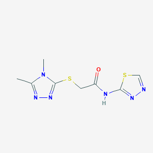 2-[(4,5-dimethyl-4H-1,2,4-triazol-3-yl)sulfanyl]-N-(1,3,4-thiadiazol-2-yl)acetamide
