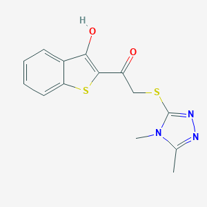 2-[(4,5-dimethyl-4H-1,2,4-triazol-3-yl)sulfanyl]-1-(3-hydroxy-1-benzothiophen-2-yl)ethanone