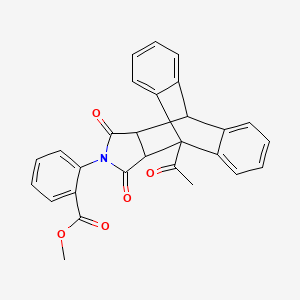 molecular formula C28H21NO5 B5119551 Methyl 2-(1-acetyl-16,18-dioxo-17-azapentacyclo[6.6.5.0~2,7~.0~9,14~.0~15,19~]nonadeca-2,4,6,9,11,13-hexaen-17-yl)benzoate (non-preferred name) 