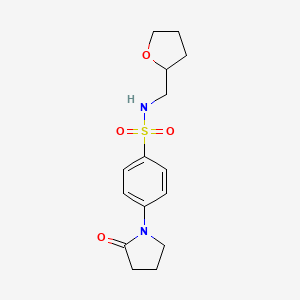 molecular formula C15H20N2O4S B5119788 N-(oxolan-2-ylmethyl)-4-(2-oxopyrrolidin-1-yl)benzenesulfonamide 