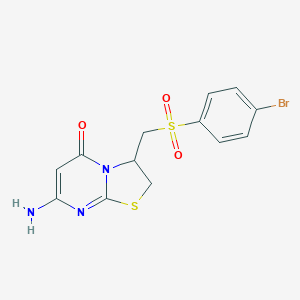 7-amino-3-{[(4-bromophenyl)sulfonyl]methyl}-2,3-dihydro-5H-[1,3]thiazolo[3,2-a]pyrimidin-5-one