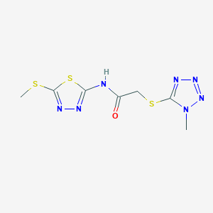 N-[5-(methylsulfanyl)-1,3,4-thiadiazol-2-yl]-2-[(1-methyl-1H-tetrazol-5-yl)sulfanyl]acetamide